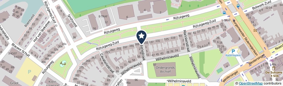 Kaartweergave Infanteriestraat in Bergen Op Zoom