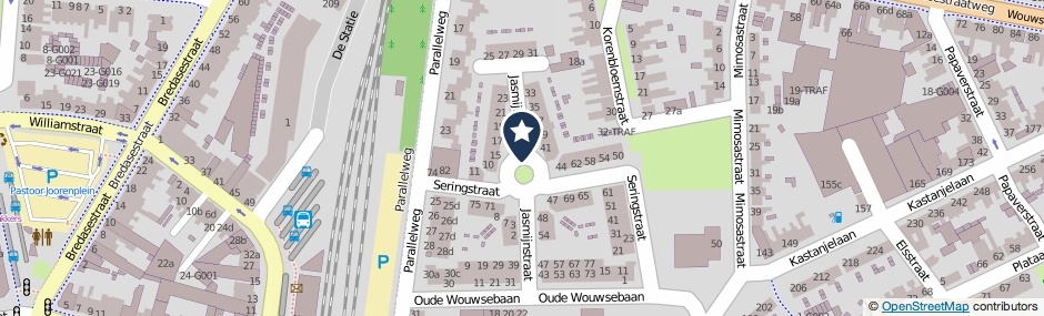 Kaartweergave Jasmijnstraat in Bergen Op Zoom