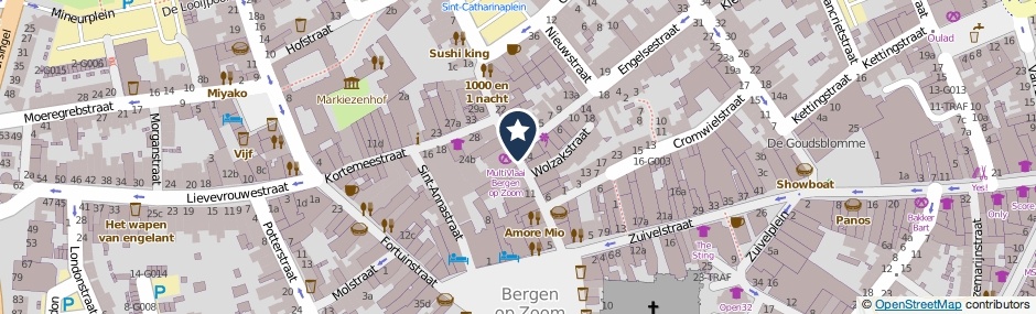 Kaartweergave Kremerstraat in Bergen Op Zoom