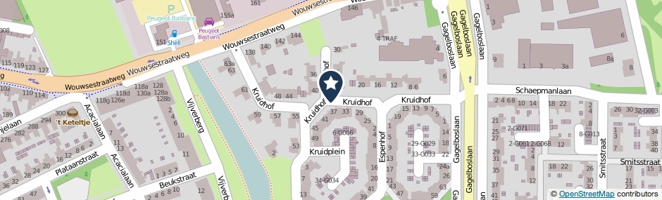 Kaartweergave Kruidhof in Bergen Op Zoom