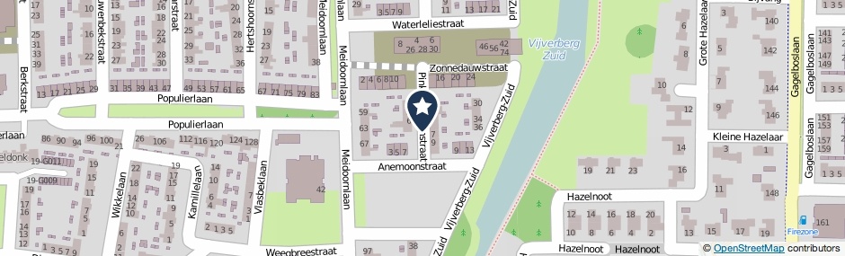 Kaartweergave Pinksterbloemstraat in Bergen Op Zoom