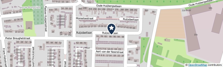 Kaartweergave Ruijsdaellaan in Bergen Op Zoom