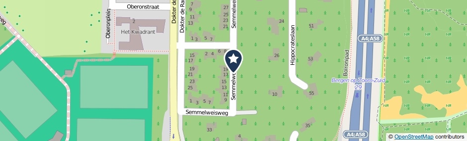 Kaartweergave Semmelweisweg in Bergen Op Zoom