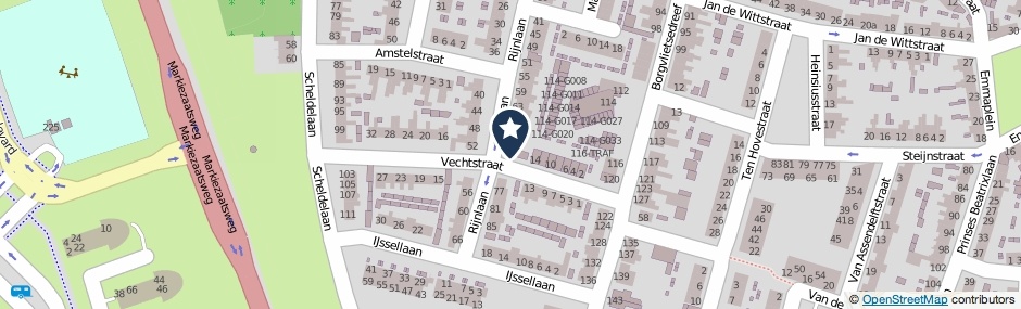 Kaartweergave Vechtstraat 14-A in Bergen Op Zoom