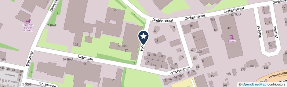Kaartweergave Voltastraat in Bergen Op Zoom