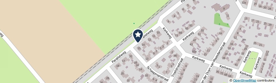 Kaartweergave Parallelweg in Bergentheim