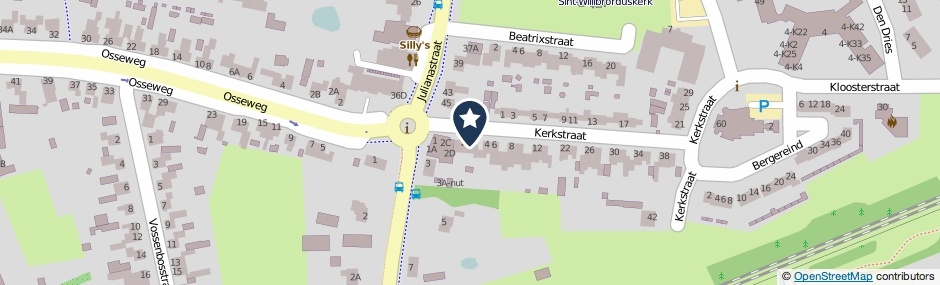 Kaartweergave Kerkstraat 2-A in Berghem