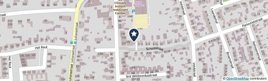 Kaartweergave St. Willibrordusstraat 15-M in Berghem
