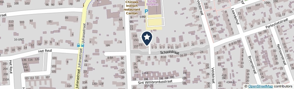 Kaartweergave St. Willibrordusstraat 15-S in Berghem