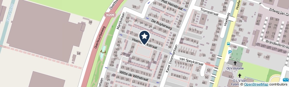 Kaartweergave Heemskerkstraat in Bleiswijk
