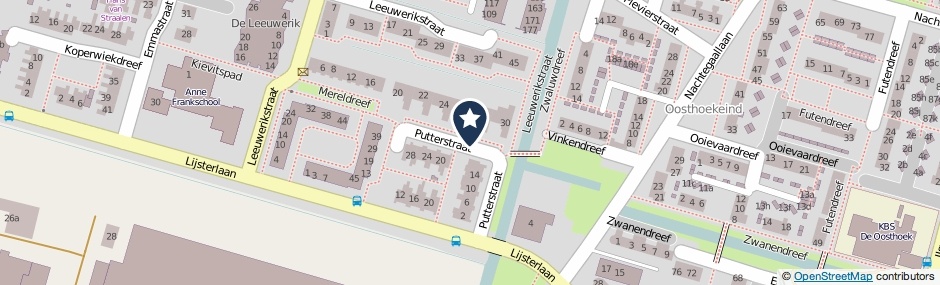 Kaartweergave Putterstraat in Bleiswijk