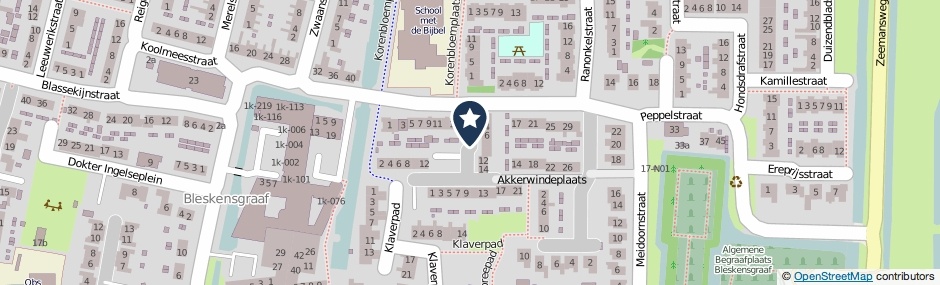 Kaartweergave Windhalmstraat in Bleskensgraaf