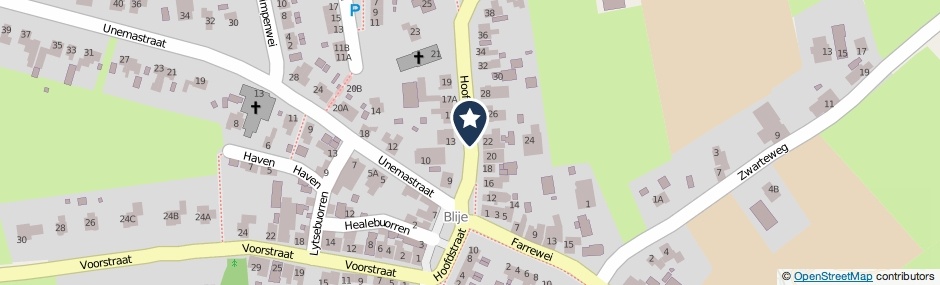 Kaartweergave Hoofdstraat in Blije