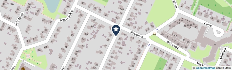 Kaartweergave Oosterstraat in Blijham