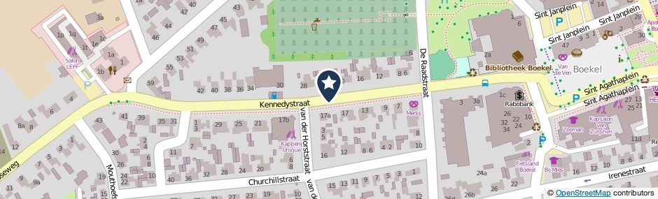 Kaartweergave Kennedystraat in Boekel
