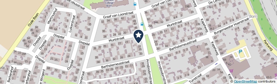 Kaartweergave Prinsbisdomstraat 39 in Born