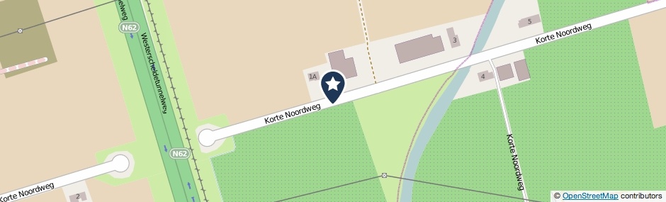 Kaartweergave Korte Noordweg in Borssele