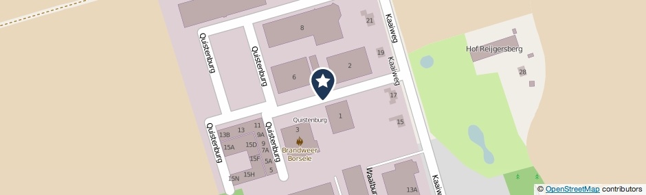 Kaartweergave Quistenburg in Borssele