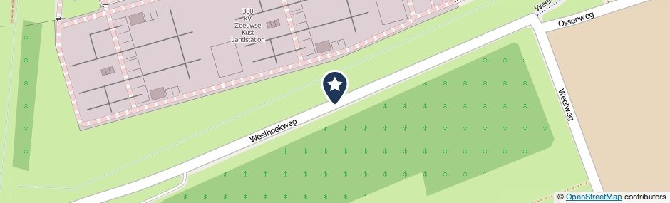 Kaartweergave Weelhoekweg in Borssele
