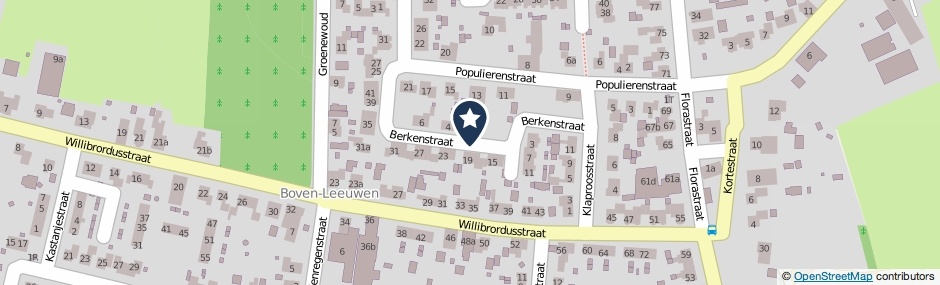 Kaartweergave Berkenstraat in Boven-Leeuwen