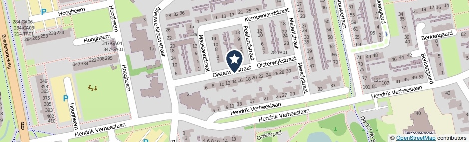 Kaartweergave Oisterwijkstraat in Boxtel
