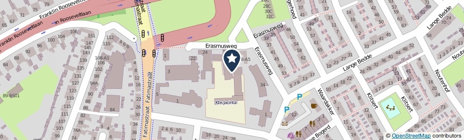 Kaartweergave Erasmusplein in Breda