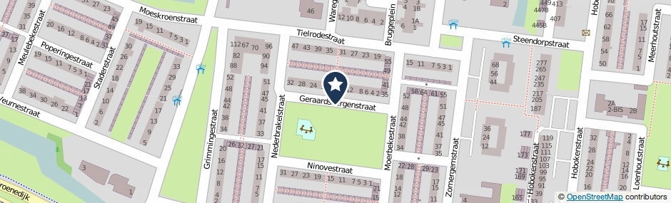 Kaartweergave Geraardsbergenstraat in Breda
