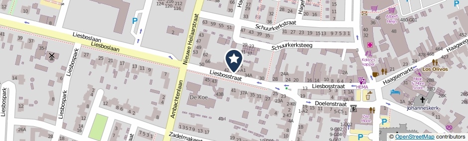 Kaartweergave Liesbosstraat 38-A3 in Breda