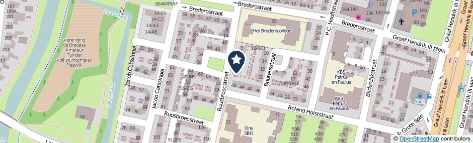 Kaartweergave Ruusbroecstraat 15 in Breda
