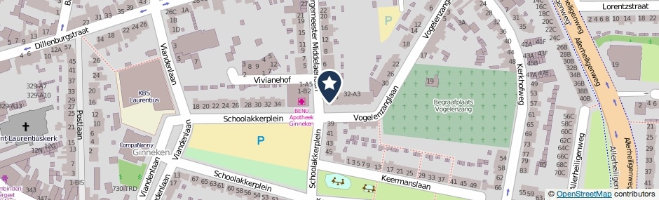 Kaartweergave Vogelenzanglaan 32-C6 in Breda