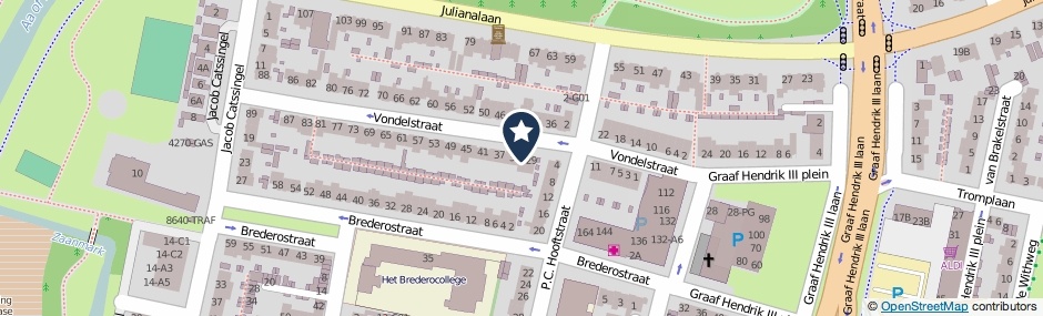 Kaartweergave Vondelstraat 31 in Breda