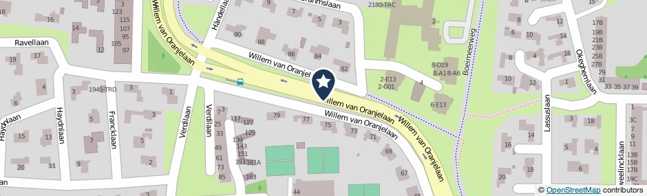 Kaartweergave Willem Van Oranjelaan in Breda