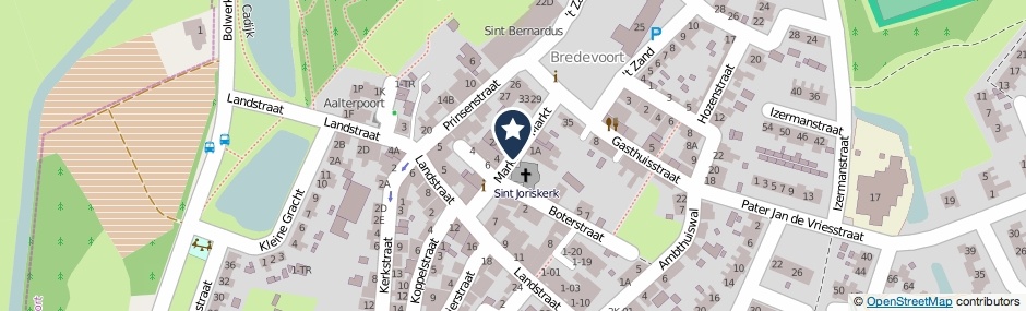 Kaartweergave Markt in Bredevoort
