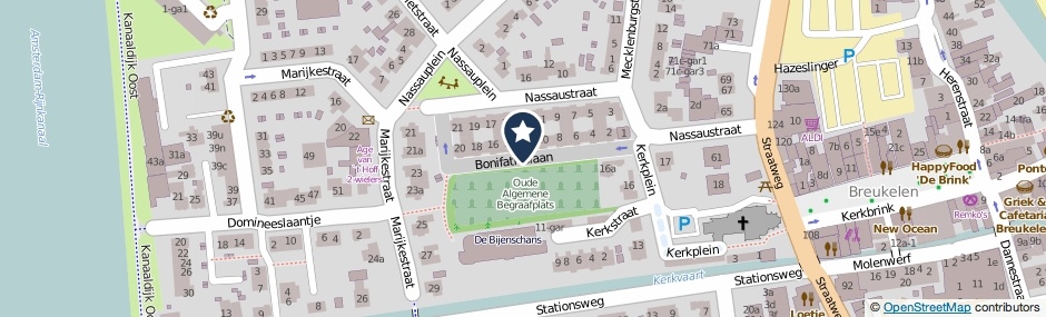 Kaartweergave Bonifatiuslaan in Breukelen