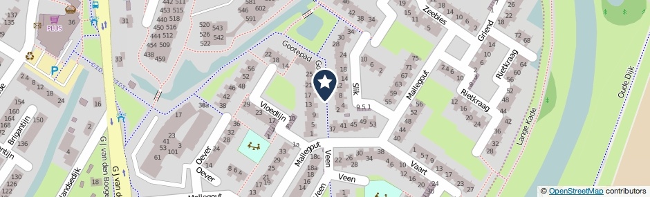 Kaartweergave Gootepad in Brielle