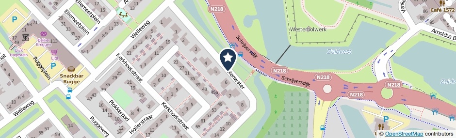 Kaartweergave Moolenwater in Brielle