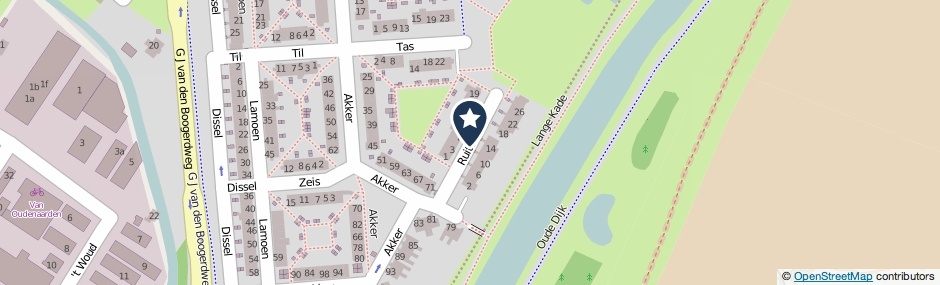Kaartweergave Ruiter in Brielle