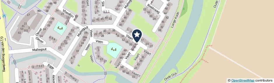 Kaartweergave Vaart in Brielle