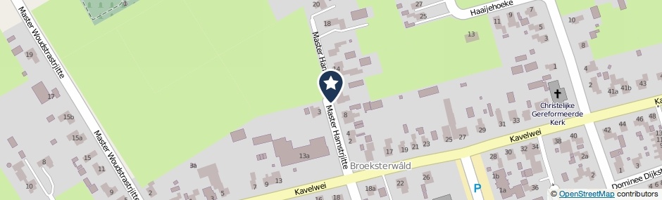 Kaartweergave Master Hamstrjitte in Broeksterwald