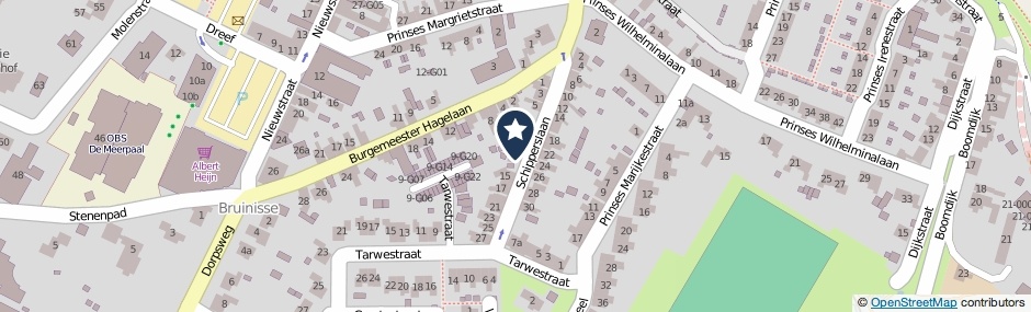 Kaartweergave Schipperslaan 13 in Bruinisse