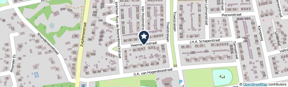 Kaartweergave Heemskerkstraat in Brummen