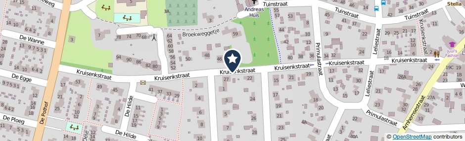 Kaartweergave Kruisenkstraat in Brummen