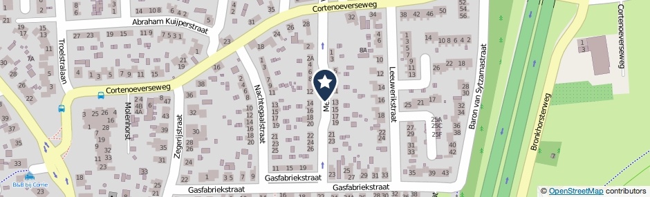 Kaartweergave Merelstraat in Brummen