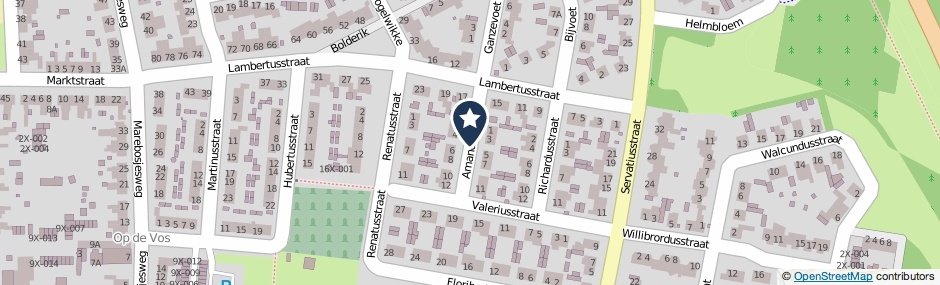Kaartweergave Amandusstraat in Brunssum