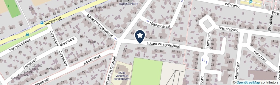 Kaartweergave Eduard Wintgensstraat in Brunssum