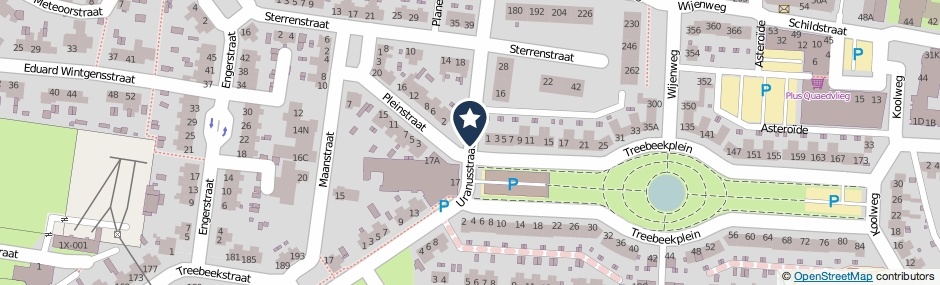 Kaartweergave Uranusstraat in Brunssum