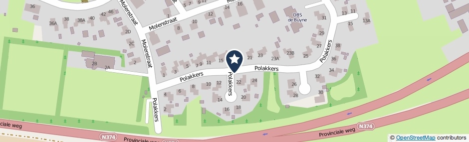 Kaartweergave Polakkers in Buinen