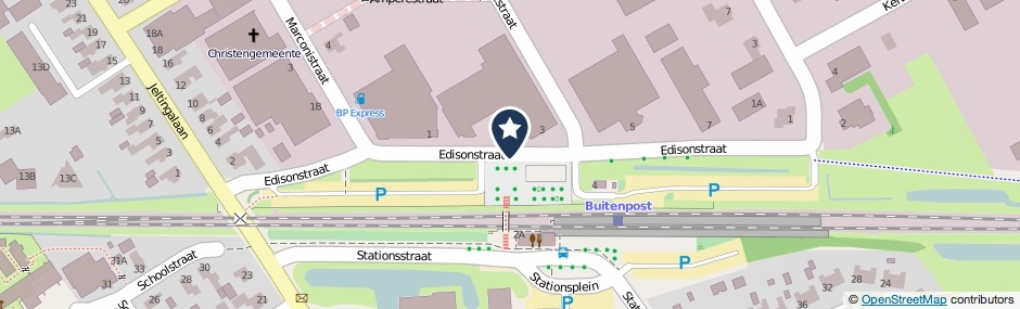 Kaartweergave Edisonstraat in Buitenpost