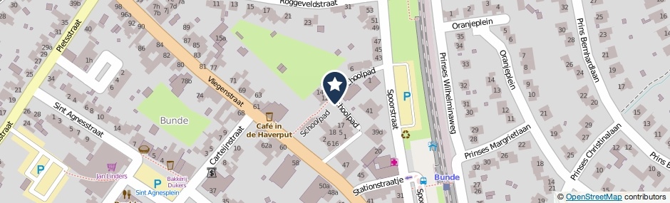 Kaartweergave Schoolpad in Bunde