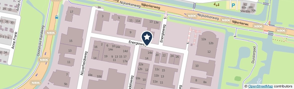 Kaartweergave Energieweg in Bunschoten-Spakenburg